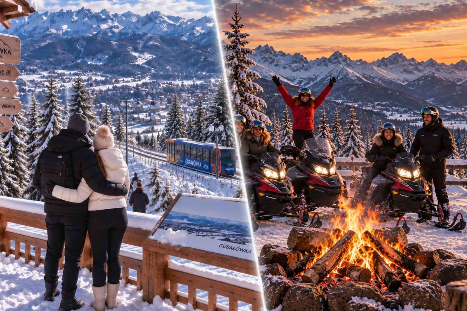 Cracovia: tour por Zakopane en moto de nieve y hoguera