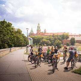 Cracovia: Tour in bicicletta del centro storico, del quartiere ebraico e del ghetto