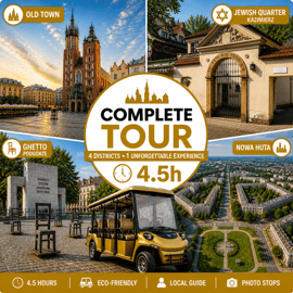 Cracovia: tour turístico completo por la ciudad en carrito de golf ecológico