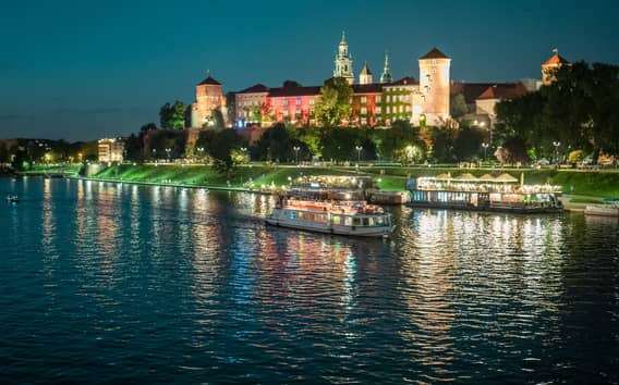 Cracovia: Crociera fluviale serale o notturna